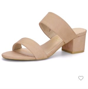 Opened Toe Block Heeled Slide Sandals